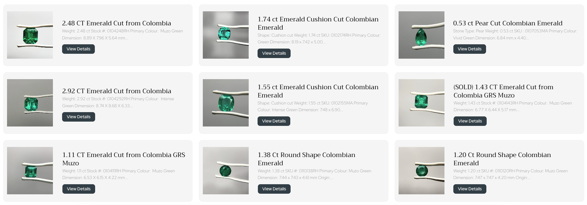 different emerald cuts and shapes